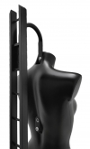 Female torso bust with ladder base with neck attachment - black