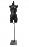 Female torso bust with ladder base with neck attachment - black