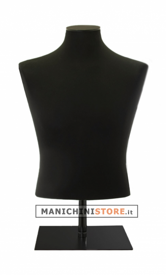 Black lycra male counter bust