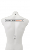 Male torso bust in white plastic