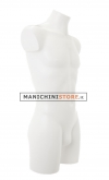 Male torso bust in white plastic