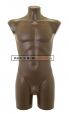 male torso bust in brown plastic