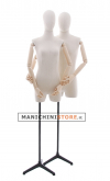 RENTAL of 1 fabric male bust with wooden arms and half legs