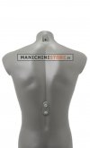 Male torso bust in grey plastic