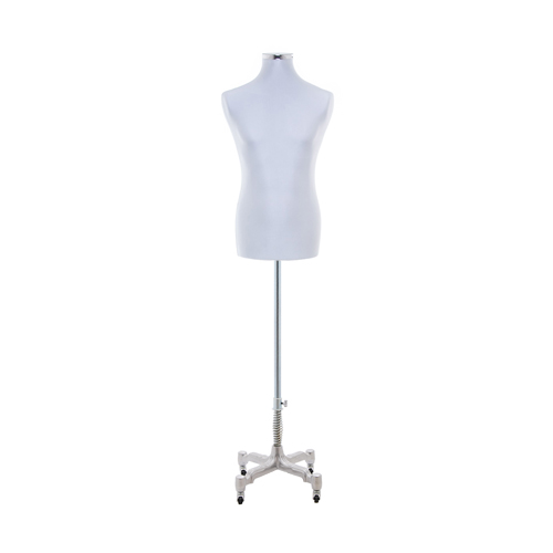 Busto uomo tessuto grigio con base Worker