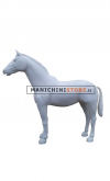 Grey plastic horse for window shop staging