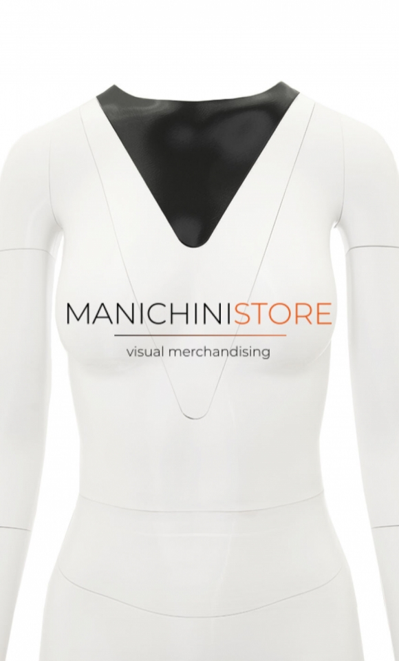 Black V-neck accessory for F series e-commerce mannequins