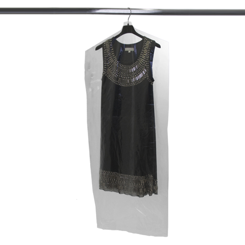 Transparent clothing storage bag - shaped cut