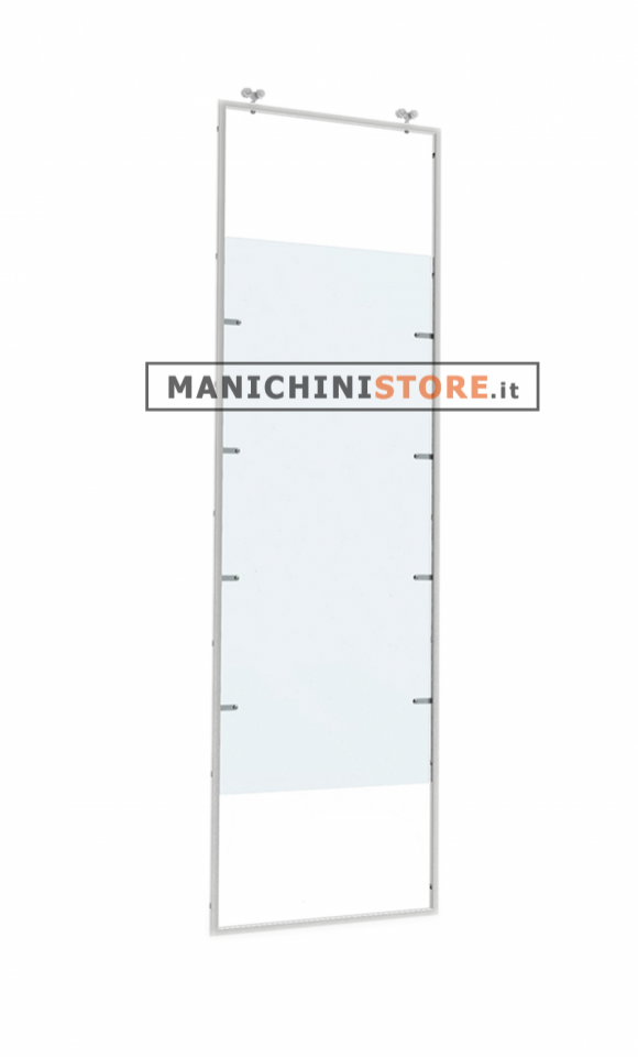 Ceiling protective partition plexiglass shield barrier cm 65 - chromed