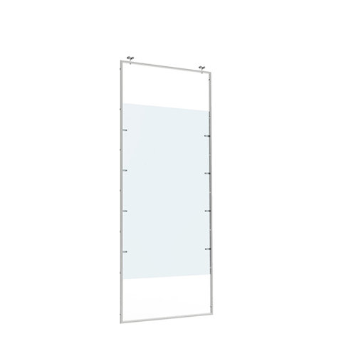 Ceiling protective partition plexiglass shield barrier cm 95 - chromed