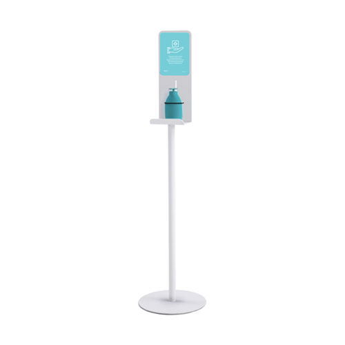 Hand sanitizer dispenser stand - white painted steel