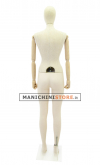 Female mannequin Plastic Linen with wooden arms