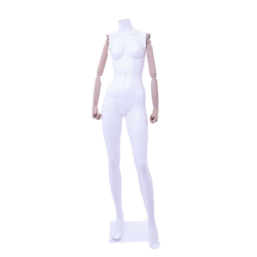 Ecowood female mannequin with wooden arms without head