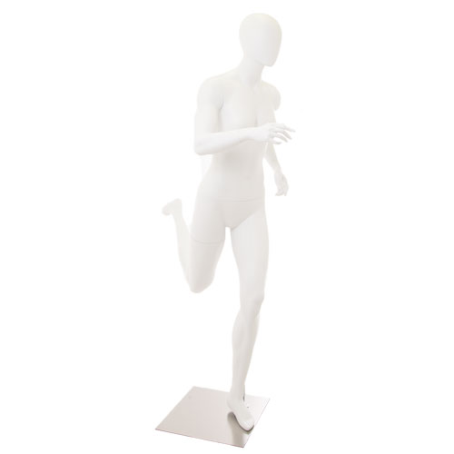 Egg head female sport mannequin - Runner white