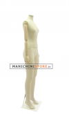 Female headless mannequin Plastic Linen with wooden arms