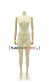 Female headless mannequin Plastic Linen with wooden arms