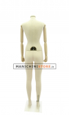 Female headless mannequin Plastic Linen with wooden arms