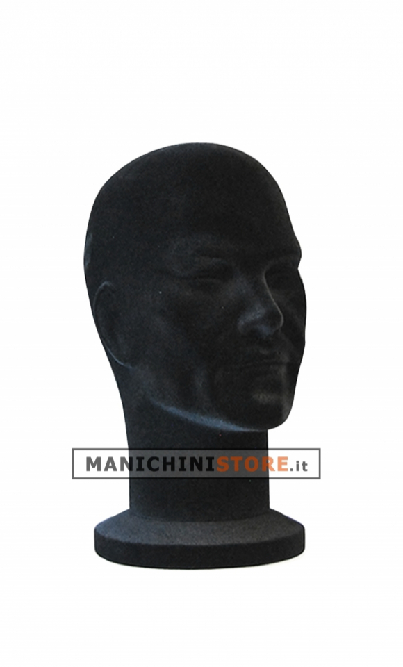 Black velvet accessories holder - male head