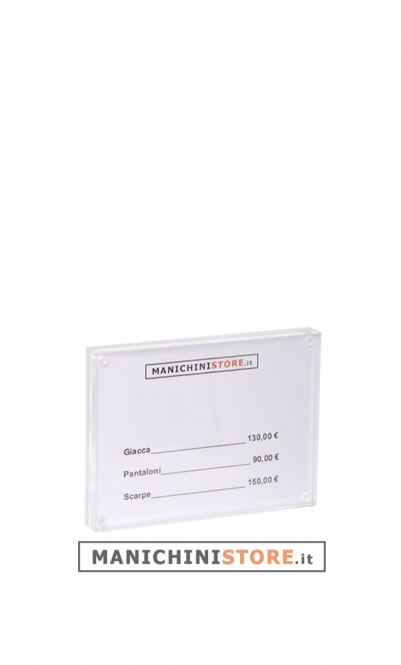 Small prices holder in plexiglass