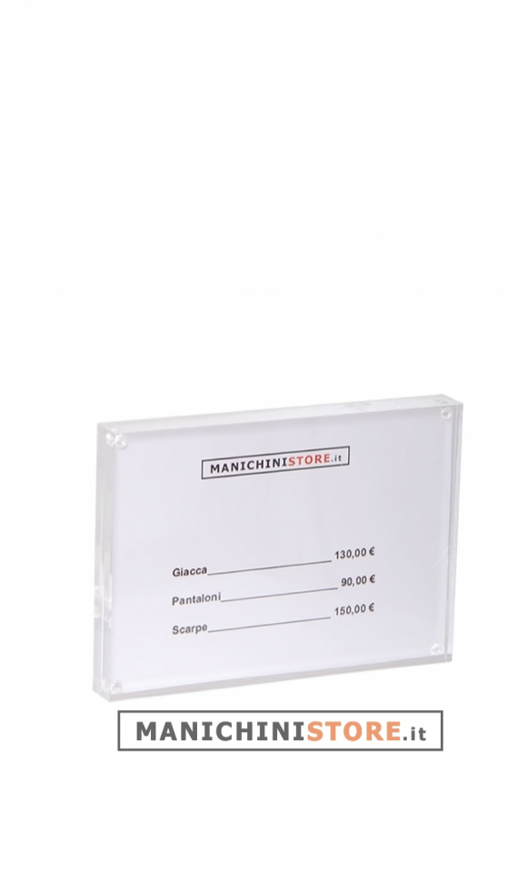 Plexiglass price holder - large