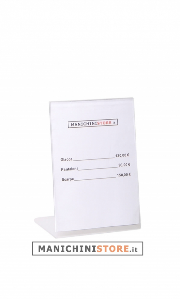 Plexiglass price holder - small