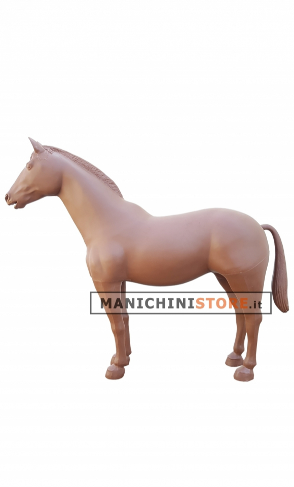 Brown plastic horse for shop window display