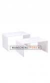 White plexiglass display table H 25 cm