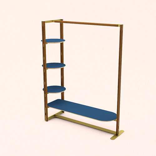 Clothes rack with shelves