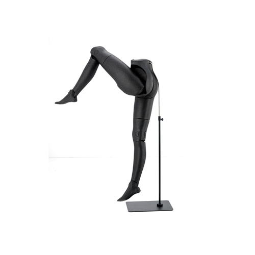 Articulated woman legs with rectangular base