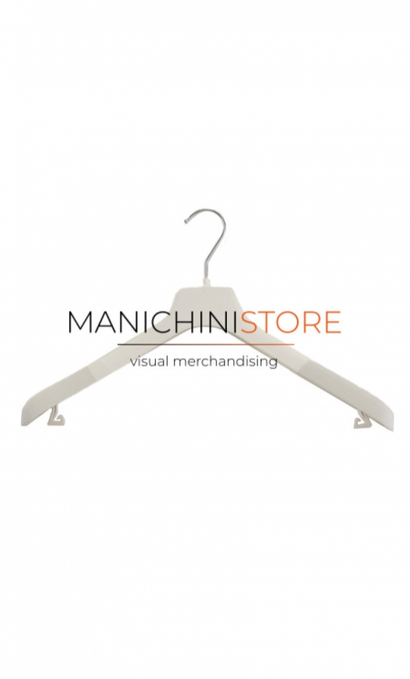 Plastic hanger 42x5 cm - White Shoulder Velvet 