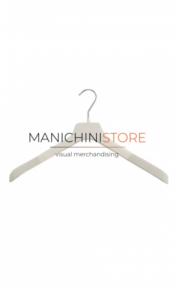 Plastic hanger 42x5 cm - White Shoulder Velvet 