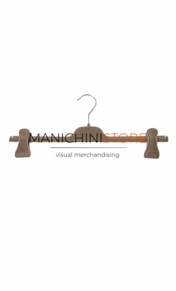 Clip hanger 36 cm - light brown velvet