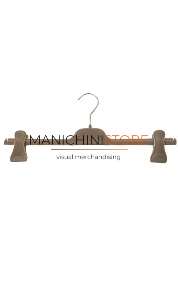 Clip hanger 40 cm - light brown velvet