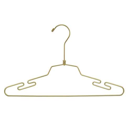 coat hanger with shoulder cut in gold-colored metal