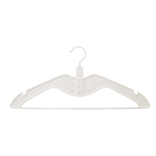 Space-saving clothes hanger 42.9 x 0.6 cm. White plastic