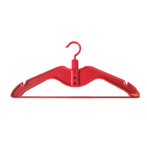 Space-saving clothes hanger 42.9 x 0.6 cm. red plastic