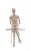 Female mannequin with wooden arms - seated