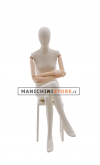 Female mannequin with wooden arms - seated