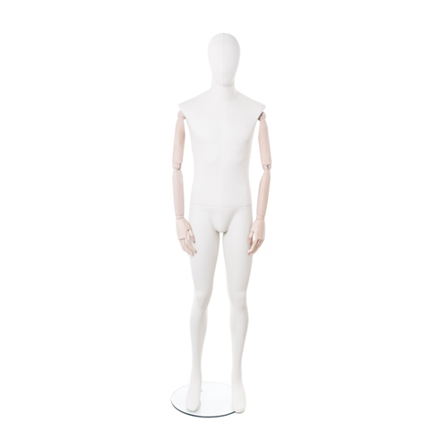 Male mannequin with wooden arms