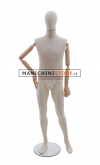 Sand fabric male mannequin with wooden arms