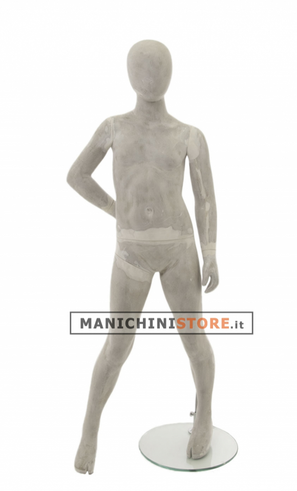 7-8 years old child mannequin - concrete effect