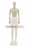 Female mannequin Plastic Linen with wooden arms