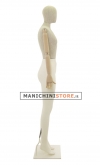 Female mannequin Plastic Linen with wooden arms