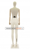 Female mannequin Plastic Linen with wooden arms