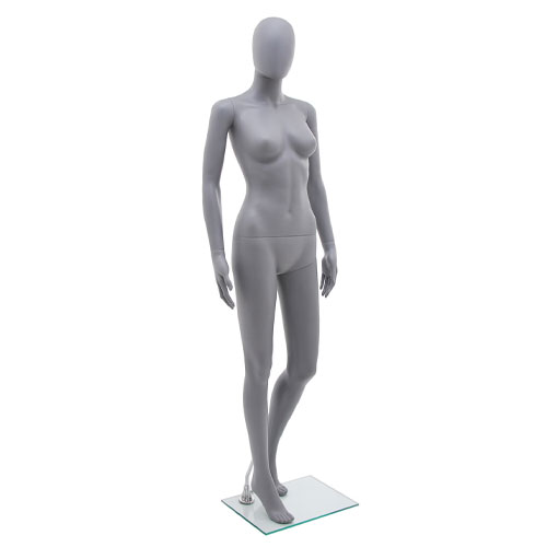 Rental of 1 female mannequin with egg head - grey