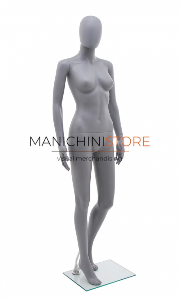 Rental of 1 female mannequin with egg head - grey