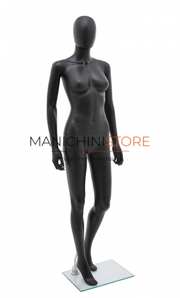 Rental of 1 female mannequin with egg head - black