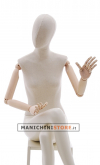 Female mannequin with wooden arms - seated