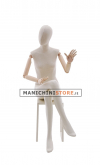 Female mannequin with wooden arms - seated