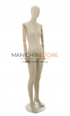 Linen female mannequin with wooden arms